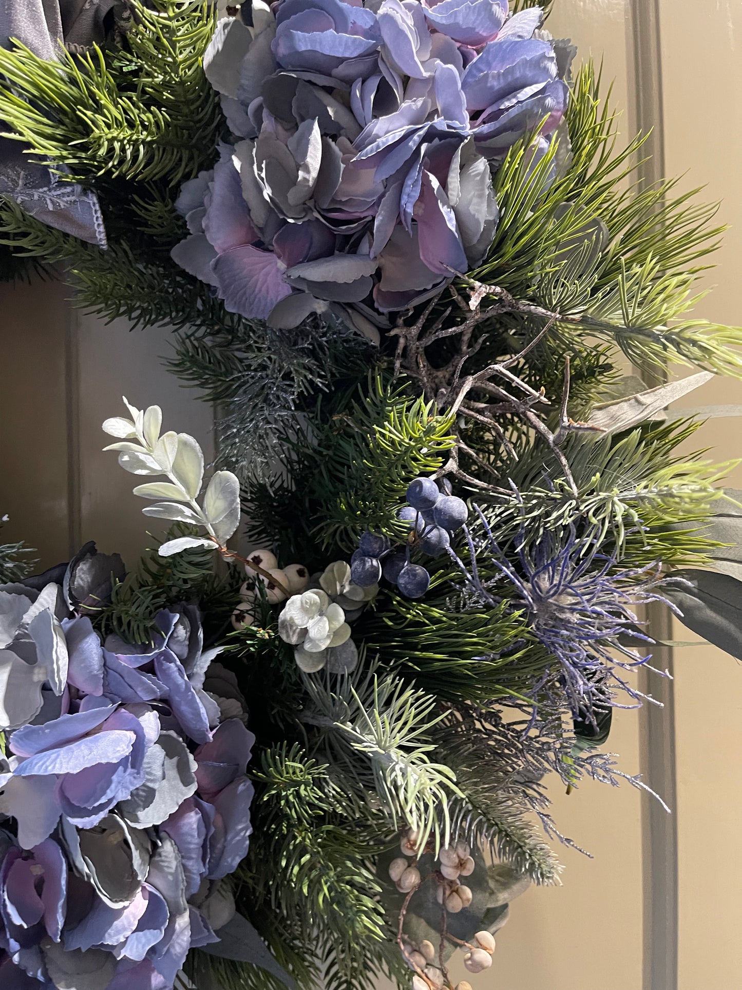 Large Blue Door Wreath