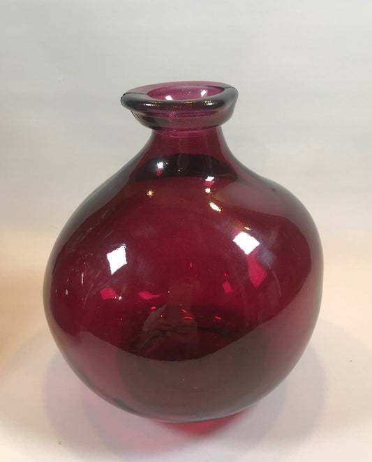 Deep Pink Glass Bottle Small