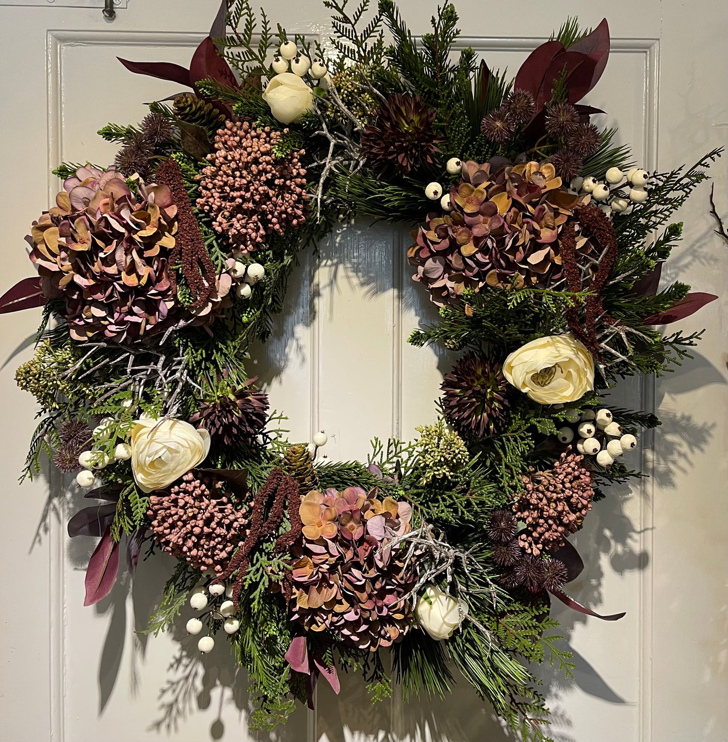Chocolate Hydrangea Door Wreath