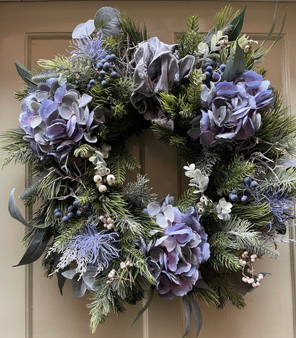 Large Blue Door Wreath