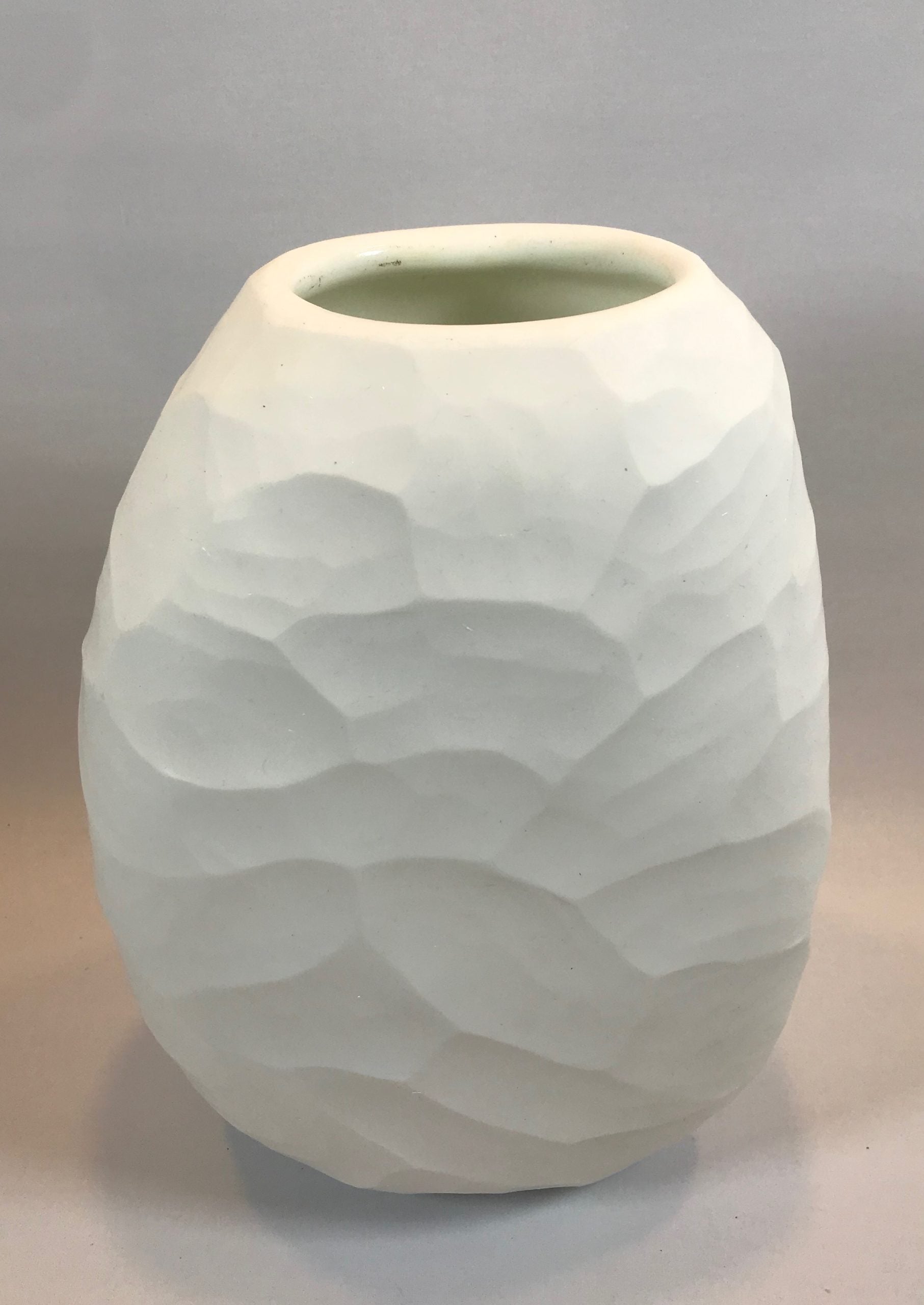 Carved Glass Pebble Vase