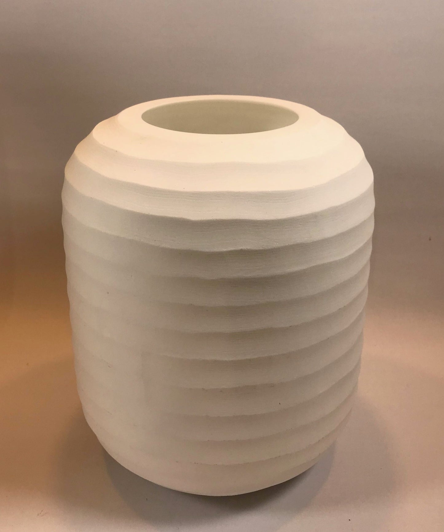 Carved Glass Cylinder Vase
