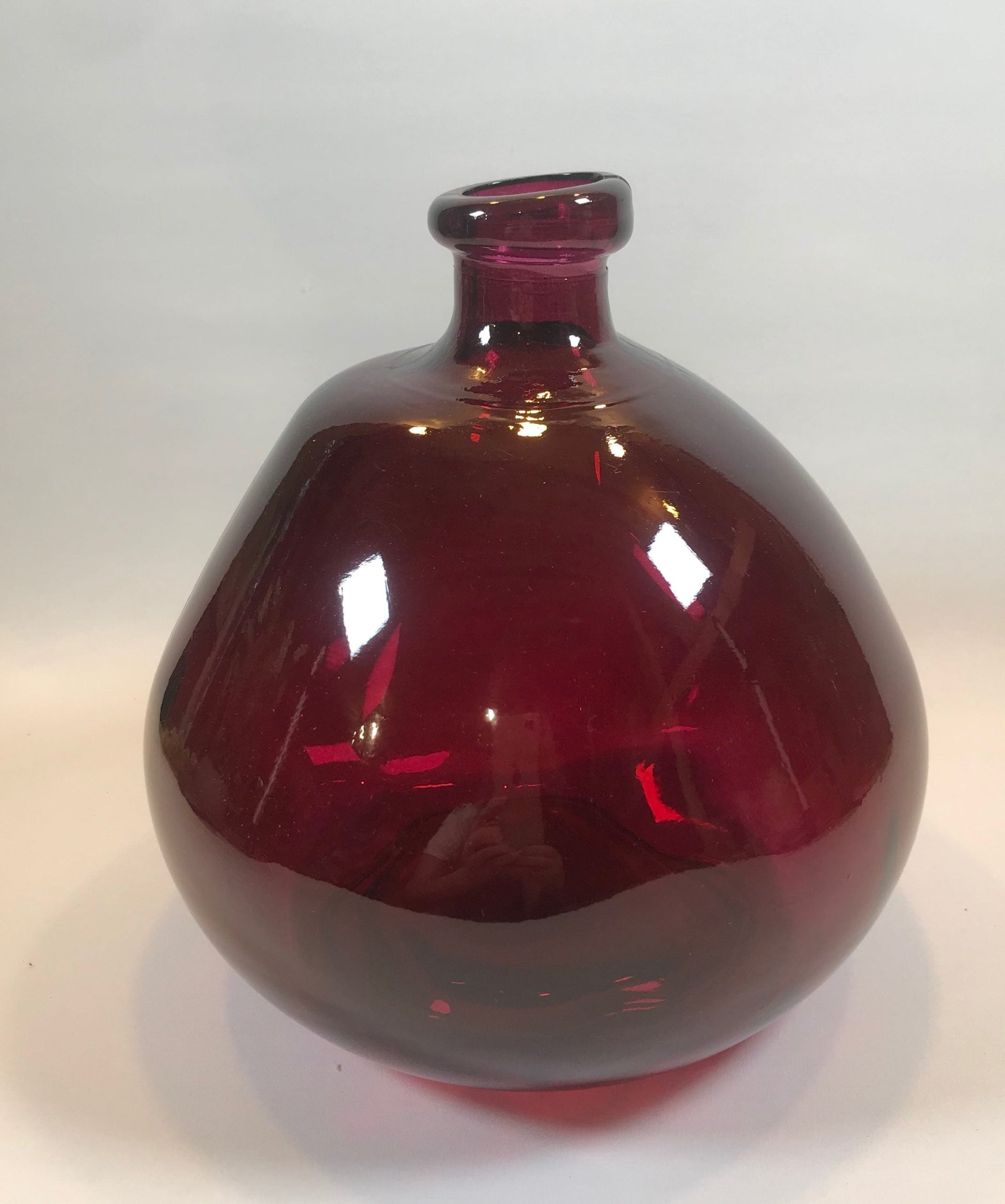 Deep Pink Glass Bottle Medium