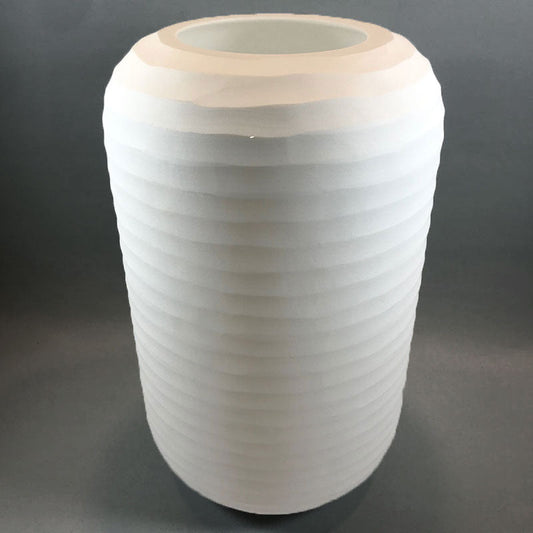 Carved Glass Cylinder Vase Large
